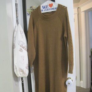 Solid Raglan Sleeve Sweater Dress